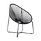 Armen Living Acapulco Indoor Outdoor Steel Papasan Lounge Chair with Black Rope LCACSIBL - alternate 1